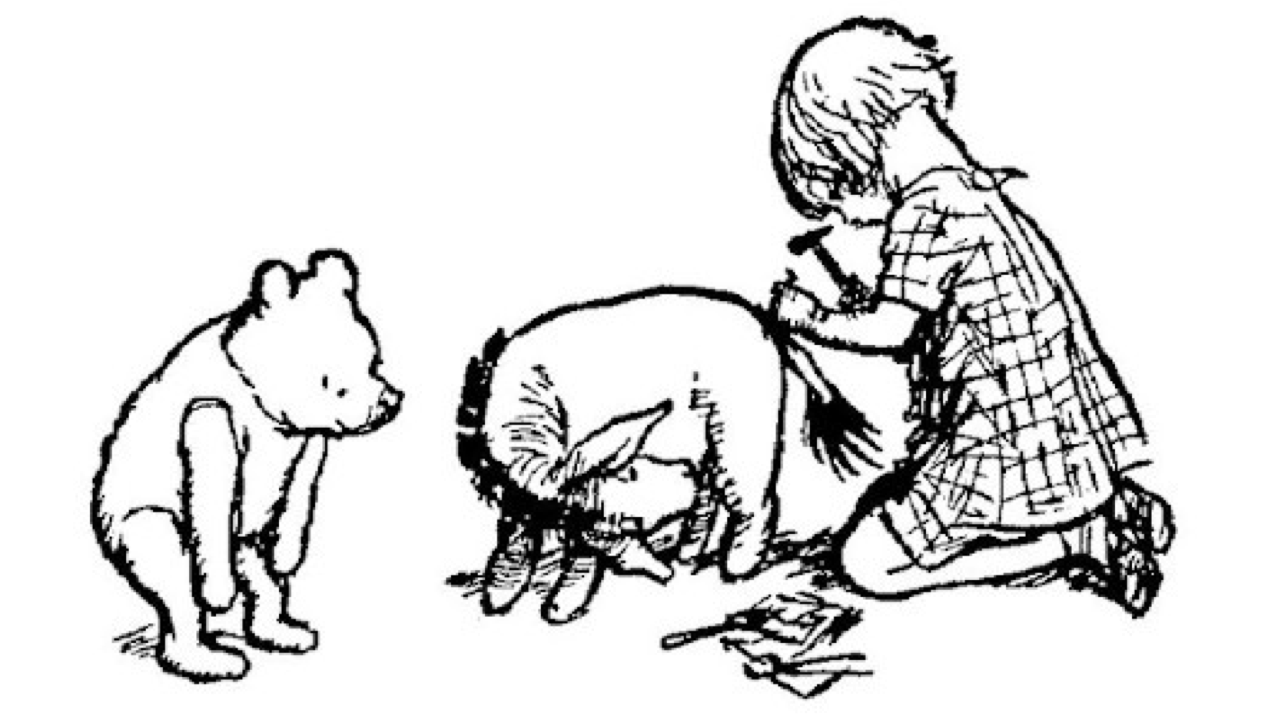 Eeyore loses a tail and Pooh finds one