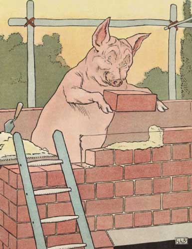 He built his house with bricks He built his house with bricks