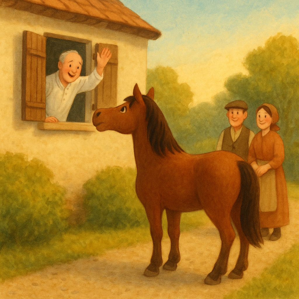 A loyal horse, Lady Ethel, stands beneath her master's window as he calls out to her in Mary Graham Bonner's story.