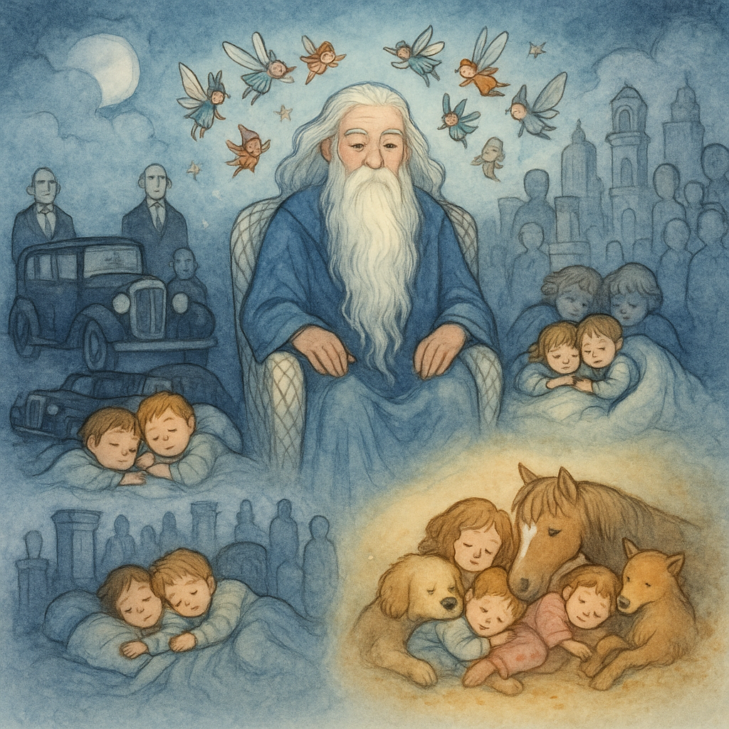 The Dream-King on his silver throne sends dreams to sleeping children in The Best Dream.